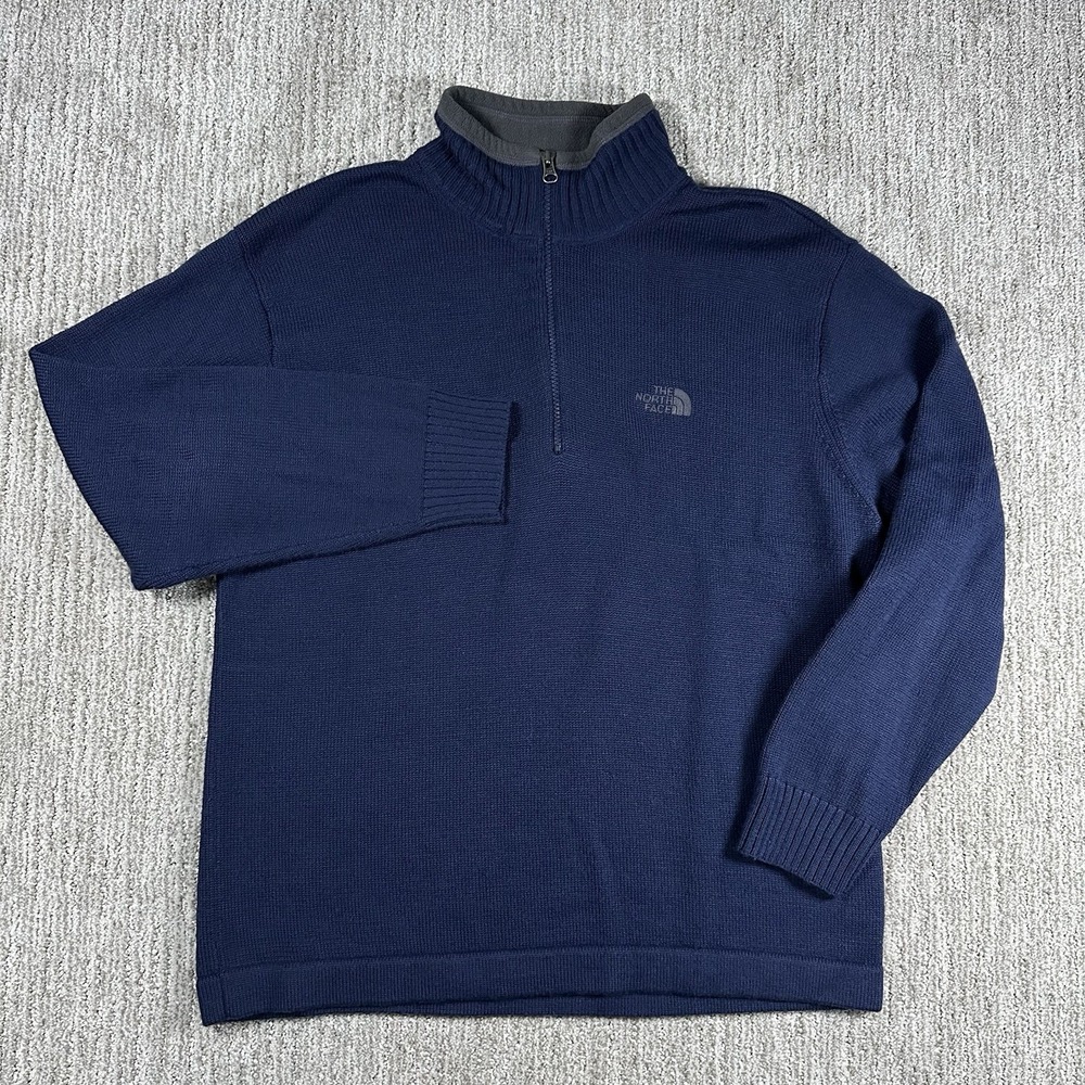 The North Face A5 Series 1/4 Zip Sweater Pullover Wool Blend Men's L Blue